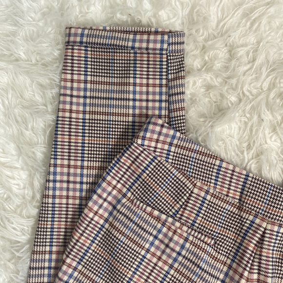 ANTHROPOLOGIE MALCOLM PLAID TAPERED TROUSERS STRAIGHT LEG ROLLED HEM HOUNDSTOOTH - Picture 10 of 13